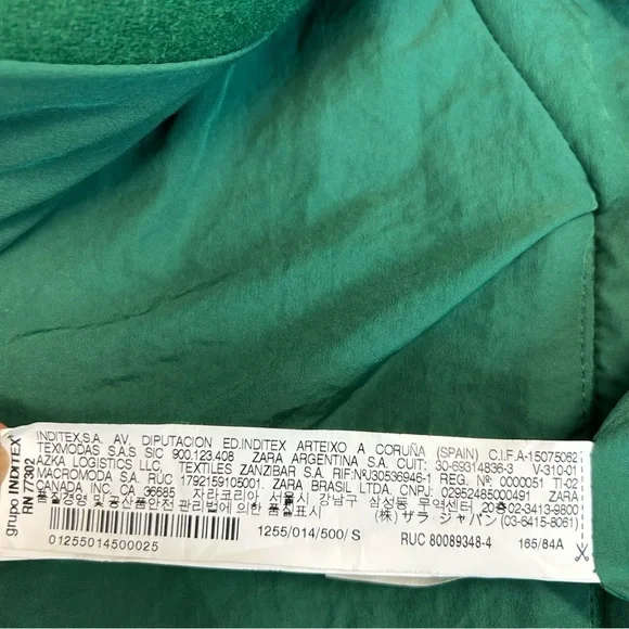 Zara Women's Green double breasted wool blend coat Sz S fall winter - Picture 10 of 14